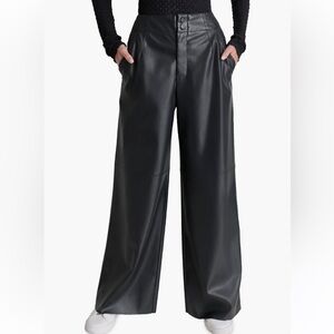 DKNY Black Leather Jeans
